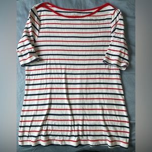 Mid sleeve striped shirt